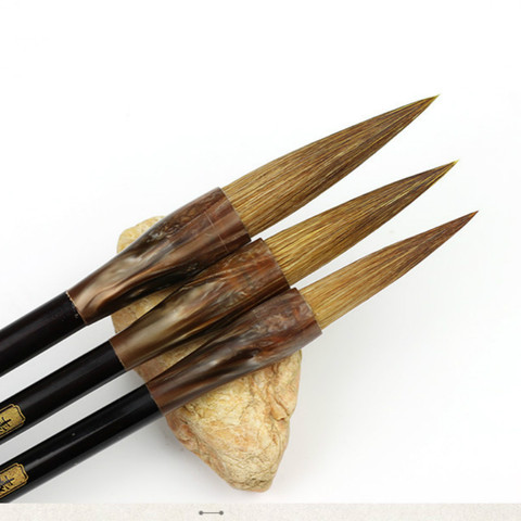 3Pcs/Set Weasel Hair Chinese Calligraphy Brushes Pen Wolf Hair Lian Brush Chinese Painting Brush the Four Treasures of Study ► Photo 1/6