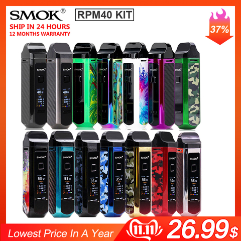 Original SMOK RPM40 KIT 40W 1500mAh Battery Electronic E Cigarette Vape Atomizer Vaporizer RPM 40 Pods Coils VS RPM80 Fetch Pro ► Photo 1/6