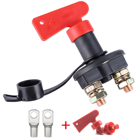 12V 24V Red Key Cut Off Battery Main Kill Switch Vehicle Car Modified Isolator Disconnector Car Power Switch for Auto truck boat ► Photo 1/6