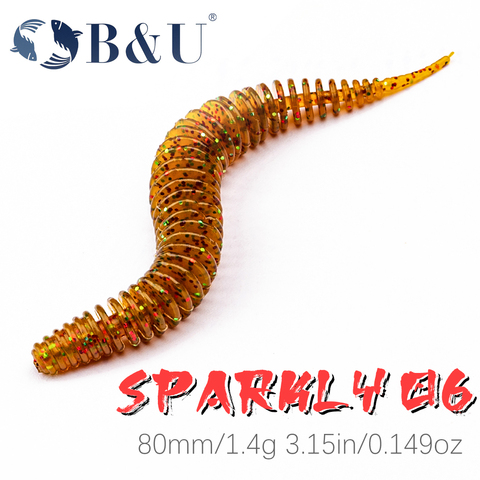 B&U Sparkly 80mm Fishing Lure Soft Lure Shad Silicone Baits Wobblers For Pike And Bass Swimbait Artificial leurre souple ► Photo 1/6