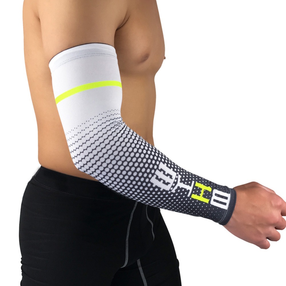 Compression Arm Sleeve Elbow Support Brace Injury Sprain Cycling UV Protector HG 