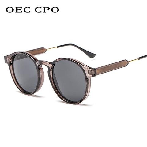 OEC CPO Male Classic Round Sunglasses Men Retro Grey Frame SunGlasses Women Brand Design Gold Alloy Leg Unisex UV400  O130 ► Photo 1/6
