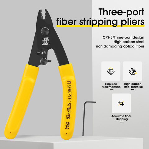 CFS-3/CFS-2/FO103-S Three-port Fiber Optical Stripper/ Pliers/ Wire strippers FTTH Tools Optical Fiber Stripping Pliers ► Photo 1/6