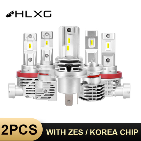 HLXG With Lumileds Luxeon ZES/Korea CSP chips H4 h7 led Bulb 9005 HB3 LED 9006 HB4 Lamp car headlight h11 H8 H9 Fog Light 6000k ► Photo 1/6