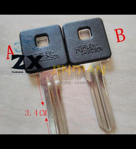 Motorcycle Black Blank Key Uncut Blade For Harley Sportster XL 883 1200 XL883 883C 883N 883L 883R XL1200 1200C 1200R 1200 ► Photo 1/4