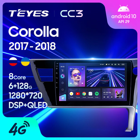 TEYES CC3 For Toyota Corolla 11 2017 2022 Right hand driver Car Radio Multimedia Player Navigation stereo GPS No 2din 2 din DVD ► Photo 1/6