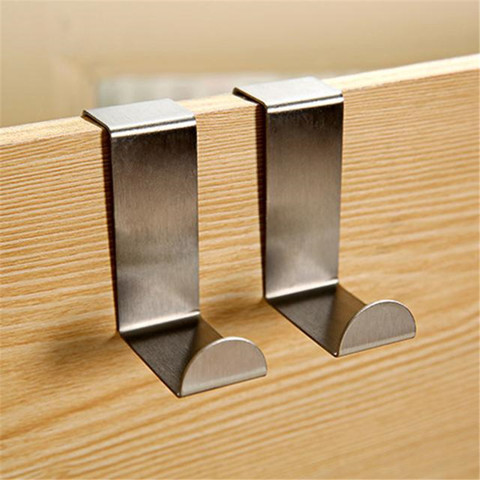 2PCS Multifunctional door hook stainless steel hook kitchen cabinet clothes household hanger towel door hook ► Photo 1/5