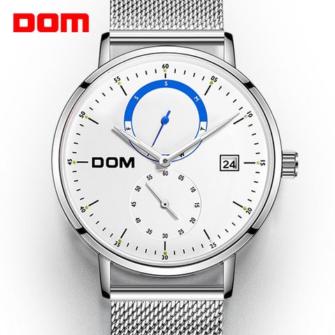 DOM Men Watches Luxury Brand Multi Function Mens Sport Quartz Watch Waterproof Steel Belt Business Clock Wrist Watch M-436D-7M ► Photo 1/6