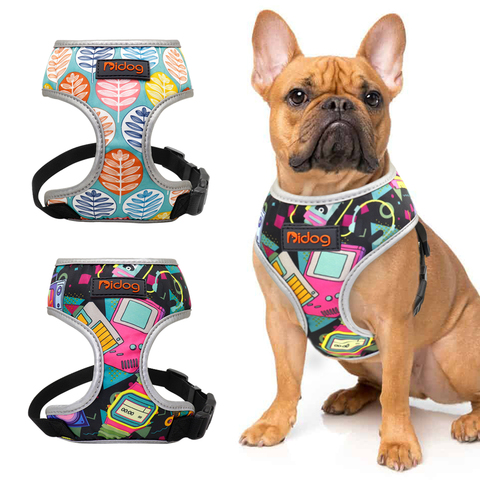 Nylon Dog Cat Harness Printed French Bulldog Harness Puppy Small Dogs Harnesses Vest for Chihuahua Yorkshire Walking Training ► Photo 1/6