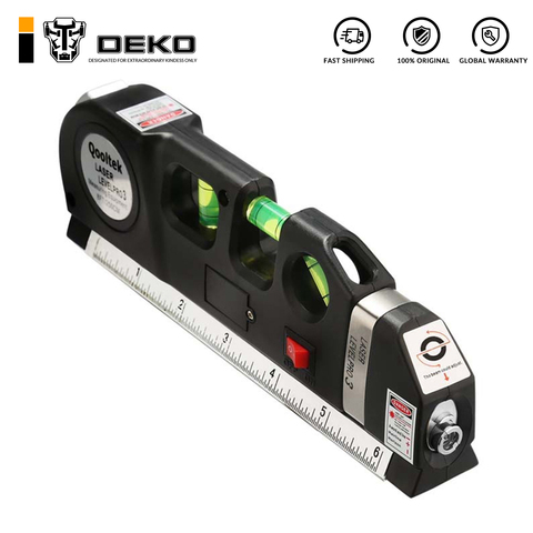 DEKO Laser Level Horizon Vertical Measure 8FT Aligner Standard and Metric Ruler Multipurpose Measure Level Laser Black ► Photo 1/6