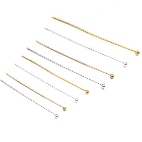 200pcs/Lot Gold Silver Color Head Ball Pins Findings 16 20 25 30 35 40 50mm Metal Ball Pins For DIY Jewelry Making Supplies ► Photo 1/6