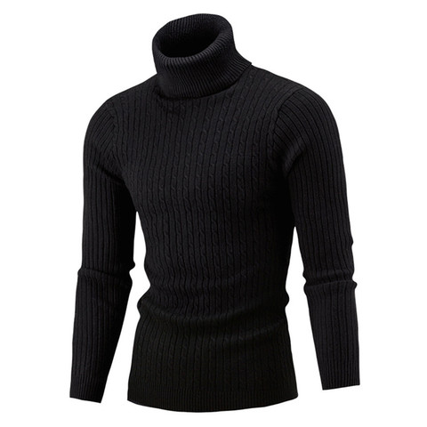 2022 Korean Autumn Winter Clothes Men Turtleneck Sweater Adults Long Sleeve High Collar Pullover Knitted Sweater Streetwear ► Photo 1/6