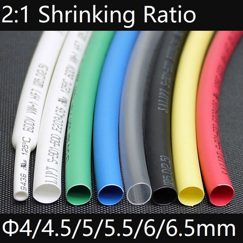 Dia 4mm 5mm 6mm Heat Shrink Tube 2:1 Polyolefin Thermal Cable Sleeve Insulated Wire Protector Wrap Cover DIY Connector Repair ► Photo 1/1