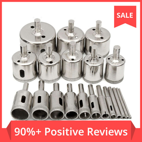 20pcs Diamond Coated Drill Bit Set Tile Marble Glass Ceramic Hole Saw Drilling Bits For Power Tools 3mm-50mm ► Photo 1/6
