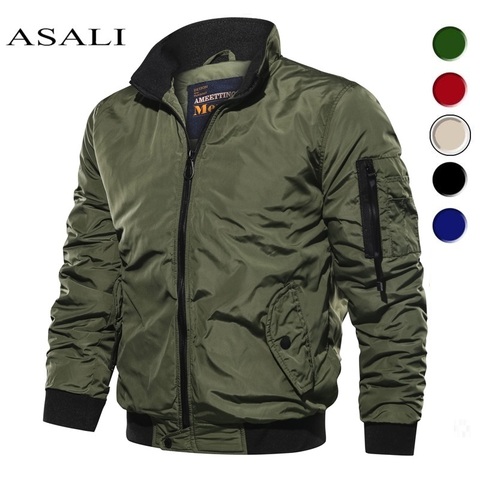 Casual Waterproof Spring 2022 Military Jacket Men's top Jackets Coats Men Outerwear Casual Brand Zipper Thin Coat Stand-Collar ► Photo 1/6