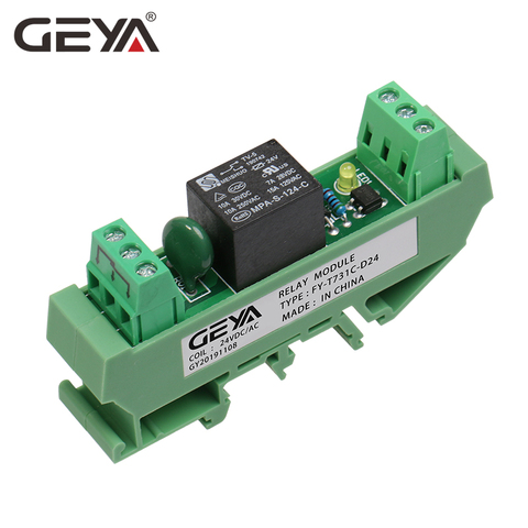 GEYA Din Rail Mounted 1 Channel Relay Module  24V 12V 230VAC  GSM Relay Control Timer Module ► Photo 1/6