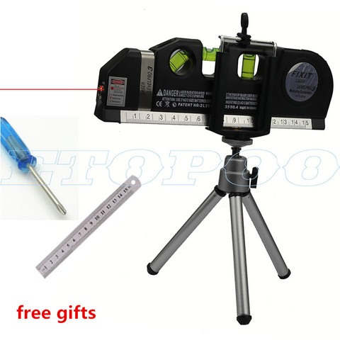 4 in 1 Infrared Laser Level Cross Line Laser Level Laser Horizon Vertical spirit level tool with 2.5m measure tape free gift ! ► Photo 1/6