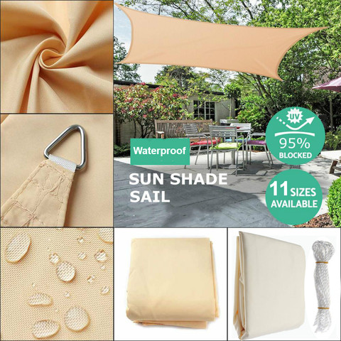 Sun-Shelter Waterproof SunShade Sail Outdoor Rectangle Shade Sail Garden Terrace Canopy Swimming Yard Sail Beach Car Awning ► Photo 1/6