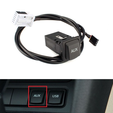 Car AUX Adapter Switch Button wiring harness Cable For VW Golf 5 MK5 6 MK6 Rabbit Jetta 5 Scirocco RCD510 RNS315 RCD300 RCD310 ► Photo 1/6