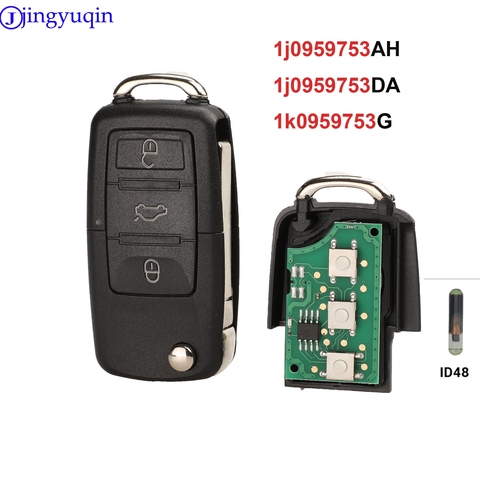 jingyuqin 433Mhz ID48 Key Shell For VW Volkswagen Golf Passat Polo Jetta Touran Bora Sharan 1K0959753G 1J0959753DA 1J0959753AH ► Photo 1/6