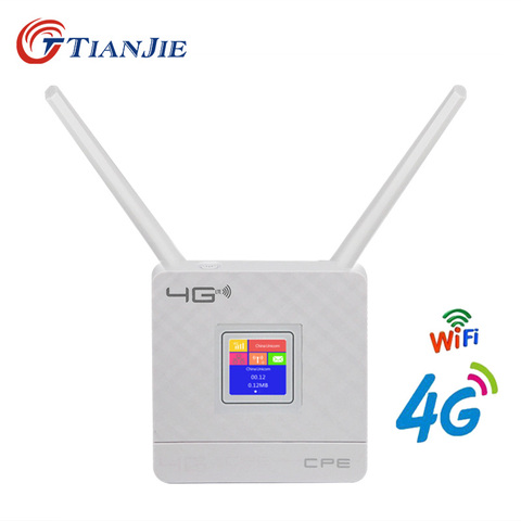 4G LTE CPE Wifi Router Broadband Unlock 300Mbps router 4G 3G Mobile Hotspot WAN/LAN Port Dual Antenna Gateway with Sim Card Slot ► Photo 1/6