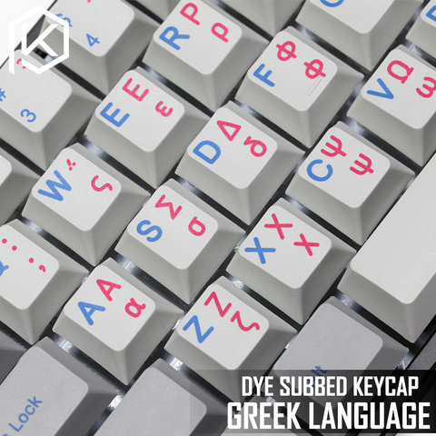 kprepublic 139 greek root Greece blue cyan font language Cherry profile Dye Sub Keycap PBT for gh60 xd60 xd84 tada68 87 104 ► Photo 1/5