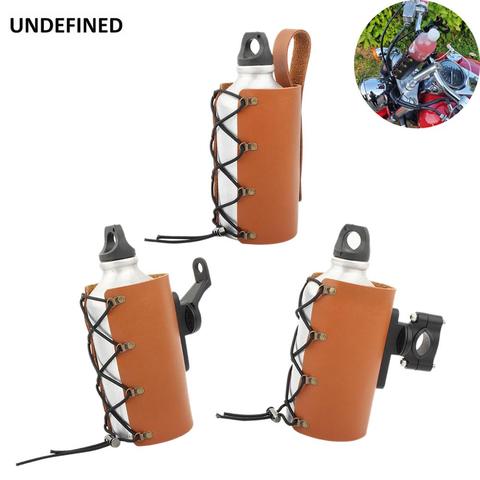 Motorcycle Cup Holder Handlebar Drink Holders Water Bottle Coffee Stand PU Leather Outdoor Sports Cup Adapter Bicycle Universal ► Photo 1/6