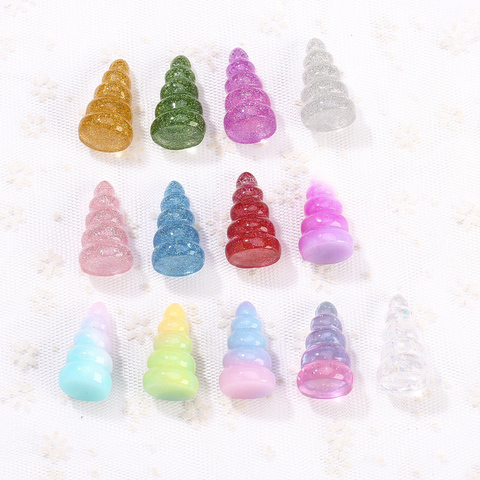 5pcs 36*17mm Multicolor resin unicorn horn charms for Jewelry necklace pendant making  resin cabochons for DIY decoration ► Photo 1/3