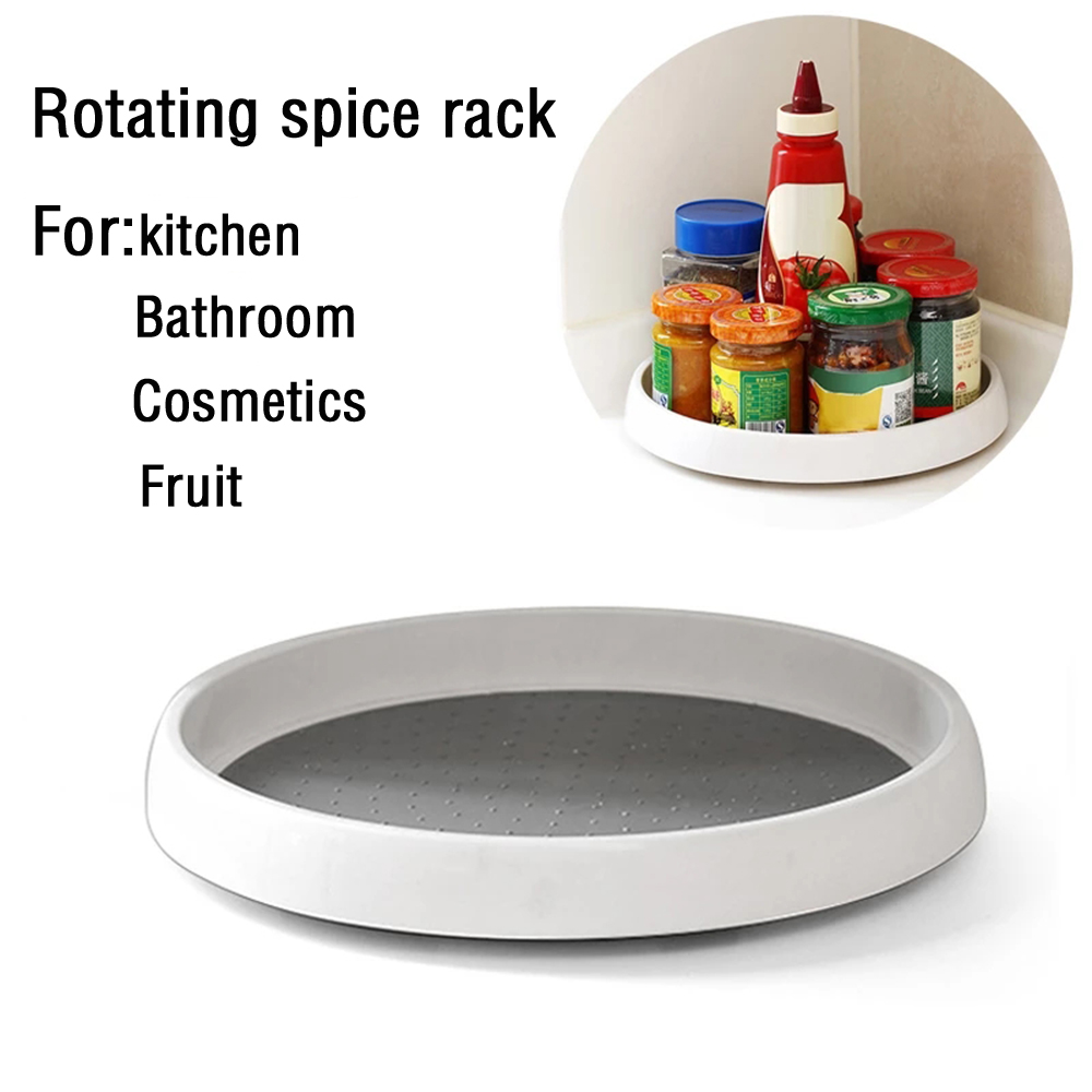 30cm Kitchen Condiment Round 360 Degrees Rotating Storage Tray Convenient Rotating Spice Rack Non-slip Home Cosmetics Organizer ► Photo 1/6