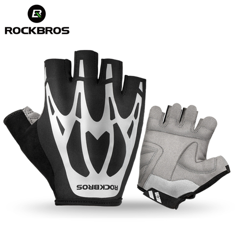 ROCKBROS Cycling Bike Half Short Finger Gloves Shockproof Breathable MTB Road Bicycle Gloves Men Women Sports Cycling Equipment ► Photo 1/6