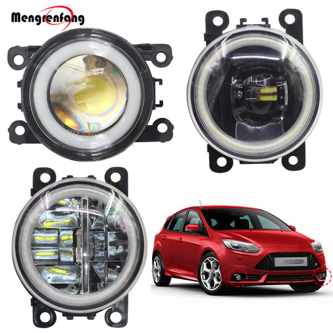 2 X Car Front Bumper Fog Light 4000LM LED Bulb Halo Ring Angel Eye Daytime Running Lamp 12V For Ford Focus MK2 MK3 2004-2015 ► Photo 1/6