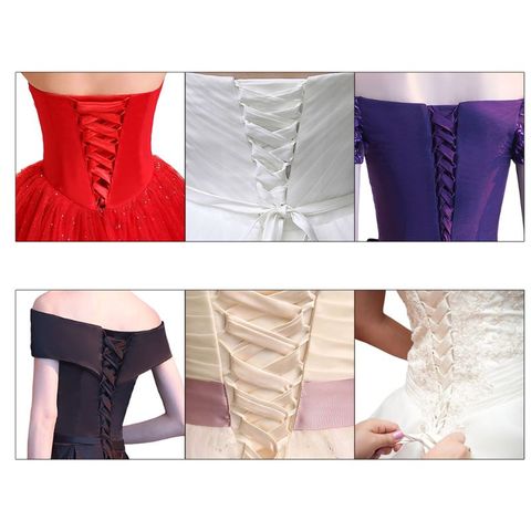118Inch Wedding Dress Zipper Replacement Adjustable Corset Back Kit Lace-Up Satin Ribbon Ties for Bridal Banquet Evening Gown ► Photo 1/6
