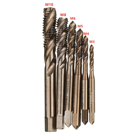 M3-M10 HSS- Co Cobalt M35 Machine Sprial Flutes Taps Metric Screw Tap Right Hand Thread Plug Tap Drill ► Photo 1/6