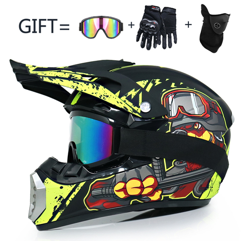 Latest WLT-126 Motocross Adult Motocross Helmet ATV SUV Downhill Mountain Bike DH Hood Helmet Cross Helm Capacetes DOT Approved ► Photo 1/6