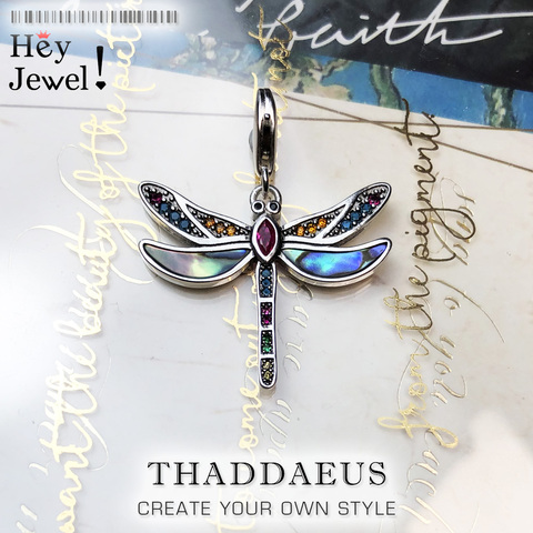 Colorful Dragonfly Charm Women 2022 Bohemia Fashion Jewelry 925 Sterling Silver Journey to Paradise Pendant Fit Bracelet Collare ► Photo 1/6