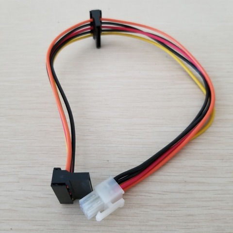 ATX Motherboard 4pin to 2-Port Serial ATA SATA Hard Drive Adapter Power Cable for Lenovo IPC & Tax Controller 18AWG ► Photo 1/4