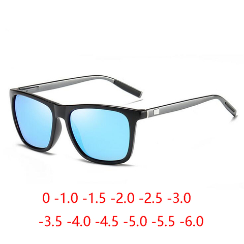 Colorful Myopia Lens Sunglasses Men Polarized Aluminum Magnesium Driver Square Prescription Sunglasses Women 0 -0.5 -1.0 To -6.0 ► Photo 1/6