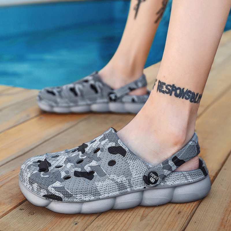 Crocs Shoes Cholas Crocs Camufladas Summer Slippers Unisex EVA