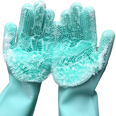 SILIKOLOVE Magic Silicone Dish Washing Gloves Kitchen Accessories Dishwashing Glove Household Tools for Cleaning Car Pet Brush ► Photo 1/6