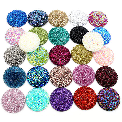 New Fashion 10pcs 20mm 25mm Mix Colors Natural ore Style Flat back Resin Cabochons For Bracelet Earrings accessories ► Photo 1/6