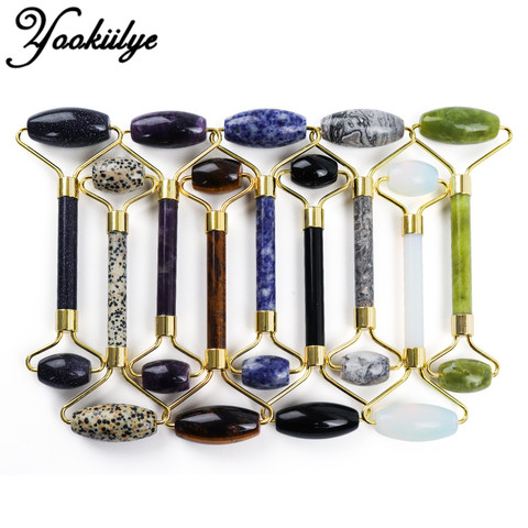 Multicolor Natural Stone Face Jade Roller Facial Massage Lifting Tool Jade Stone Wrinkle Removal Neck Thin Skin Care Massager ► Photo 1/6