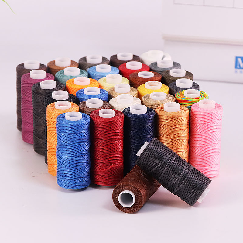 50M 0.8mm thickness Waxed Thread for Leather waxed Cord for DIY Handicraft Tool Hand Stitching Thread Flat Waxed Sewing Line ► Photo 1/6