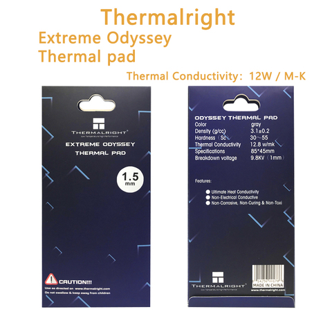 Thermalright Extreme Odyssey Thermal Pad 12.5W/mK use for GPU/RAM/Motherborad/SSD Silicone grease pad 85*45mm Non-conductive ► Photo 1/6