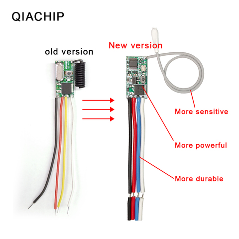 QIACHIP Universal Wireless 433 Mhz DC 3.6V-24V Remote Control Switch 433Mhz 1 CH RF Relay Receiver LED Light Controller DIY Kit ► Photo 1/6