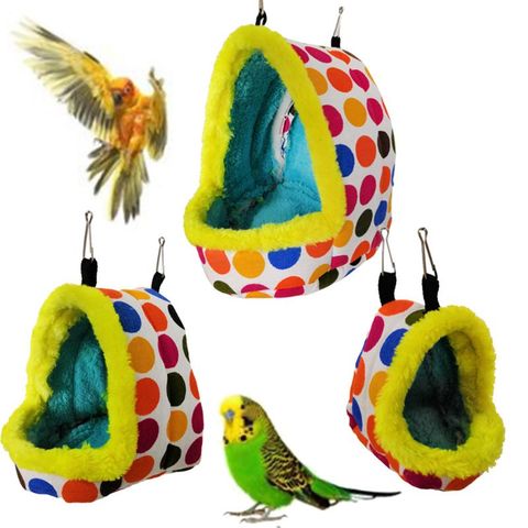 Winter Warm Bird Parrot Nest House Hanging Bed Cave for Parakeet Hamster Sleeping Bag Toy S/M/L Bird Supplies C42 ► Photo 1/6