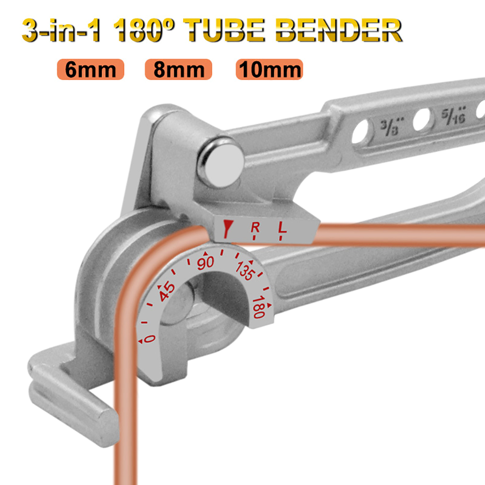 Brake Pipe Bender Bending Tool Copper Gas Pipes For 3/16" 1/4" 5/16" 3/8" 