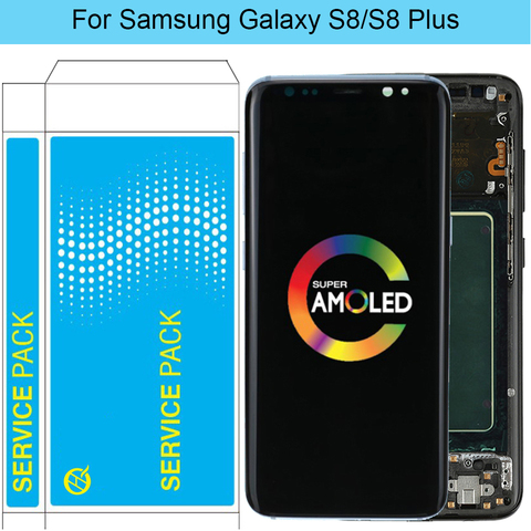 Original S8 LCD For Samsung Galaxy S8 Plus LCD Display With Frame AMOLED S8 G950F G950A Screen Display S8 Plus G955F G955A LCD ► Photo 1/4