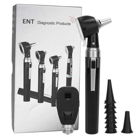 Fiber Optic Ophthalmoscope Otoscope Set LED Ear Eye Examination Devices Tool Ophthalmoscope Lens Kit With 8 pcs Ear Muffs ► Photo 1/6