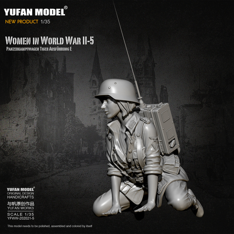 1/35 Resin Figure Kits German female tank soldier Model self-assembled YFWW-2065-5 ► Photo 1/4