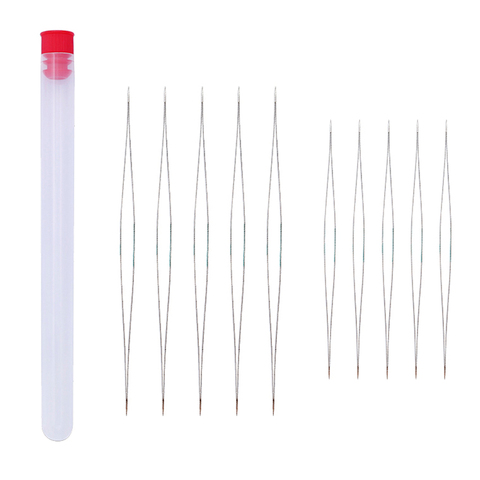 10 Pieces Stainless Steel Beading Needles Big Eye Craft Hand Sewing Needles 2 Sizes with Needle Bottle  Jewelry making Tool ► Photo 1/6